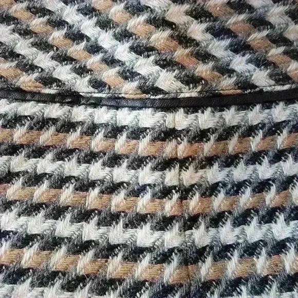 Talbots Skirt Womens 12 P Brown Black Houndstooth Wool Pleated School Girl Lined - Picture 15 of 15